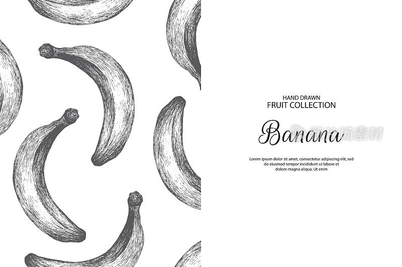 Decorative background with banana.